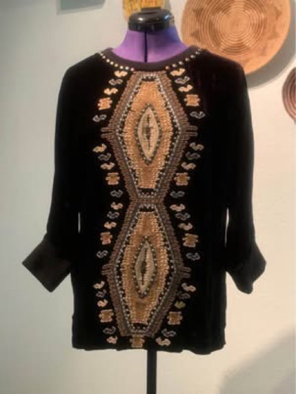 Double D Ranch Warwinds Black Velvet Top